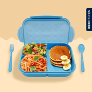 Jeexi Premium Kids Bento Lunch Box , Leak Proof Lunch Box for Adults ,Kiddy Meal Box, Children Durable for On-the-Go Meal Box, BPA-Free and Food-Safe Materials (Blue)