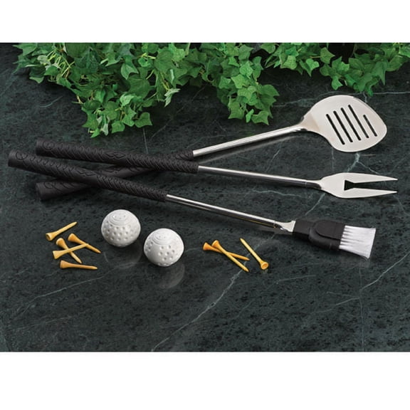 NEW Club House Collection Golf BBQ Set w/ Tongs, Brush, Shakers & Spatula