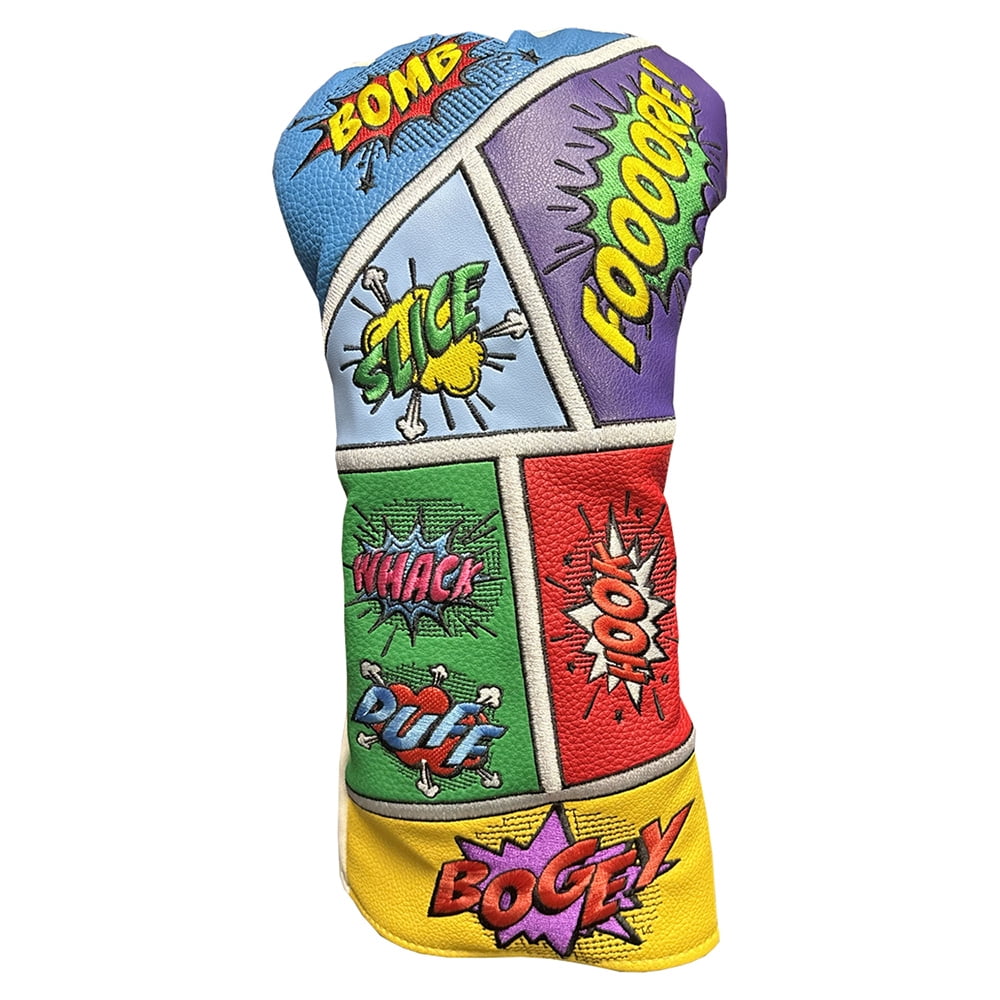 Jef World Of Golf Deluxe Driver Headcover 460cc Club Cover - Boom Purple/Grn/Red -