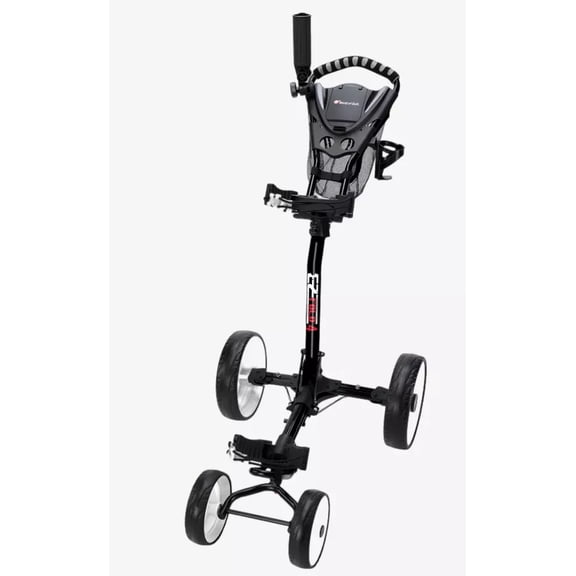 Jef World Of Golf EZ Fold 4-Wheel Push Cart Black