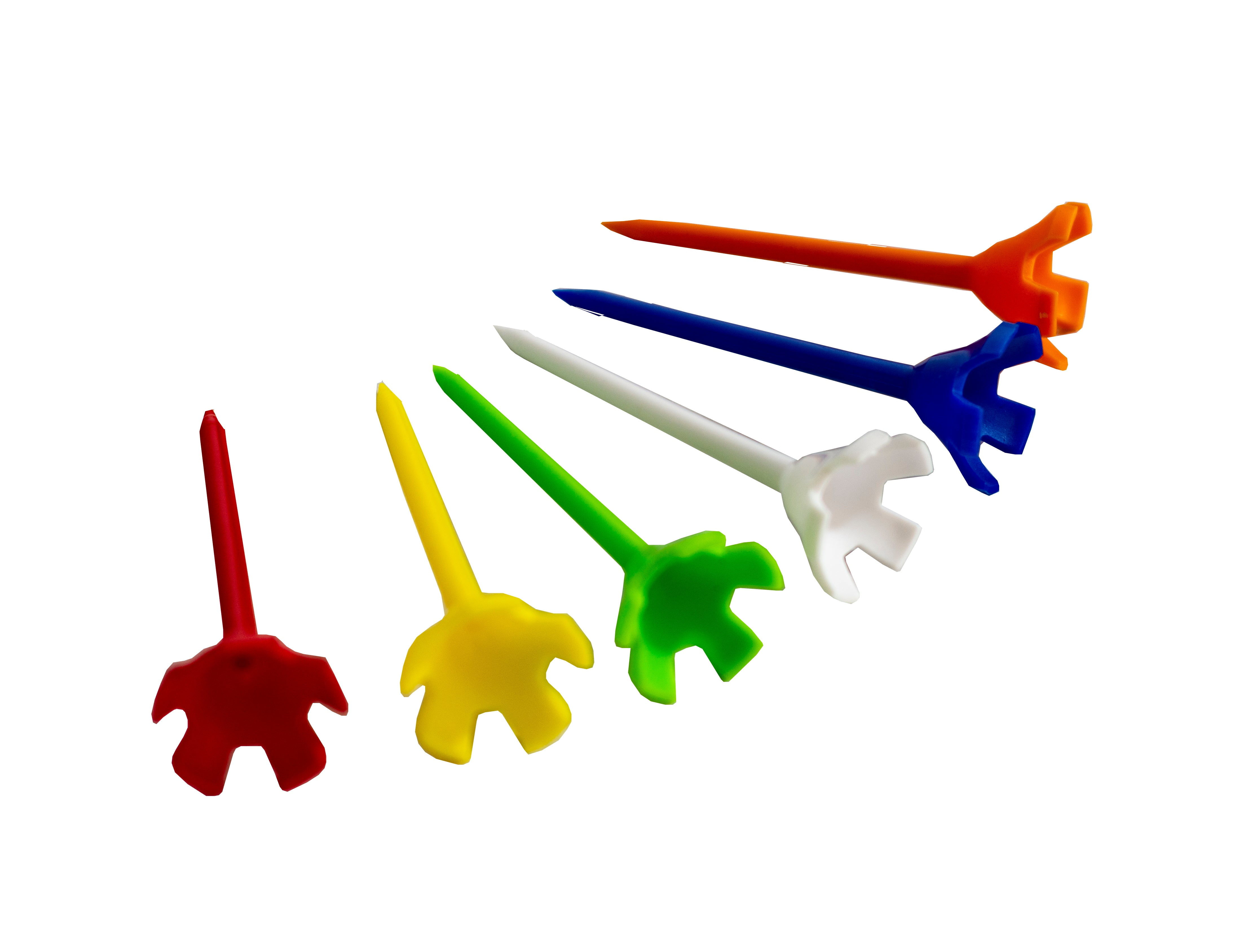 Jef World of Golf 6pk Plastic Hi-Ball Tee 3-1/4" Multicolor