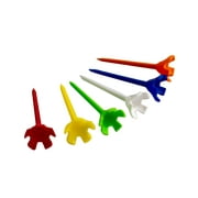 Jef World of Golf 6pk Plastic Hi-Ball Tee 3-1/4" Multicolor