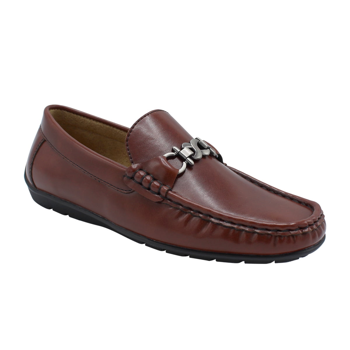 Jeff-05 Boys Loafers Shoes Dress Casual Loafers for Boys Slip-on Casual Comfortable Cognac 1
