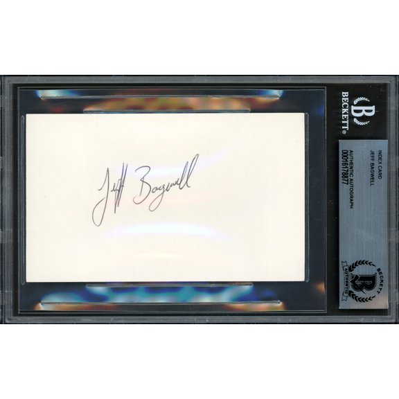 Jeff Bagwell Autographed 3x5 Index Card Houston Astros Vintage Rookie Signature Beckett BAS #16178877