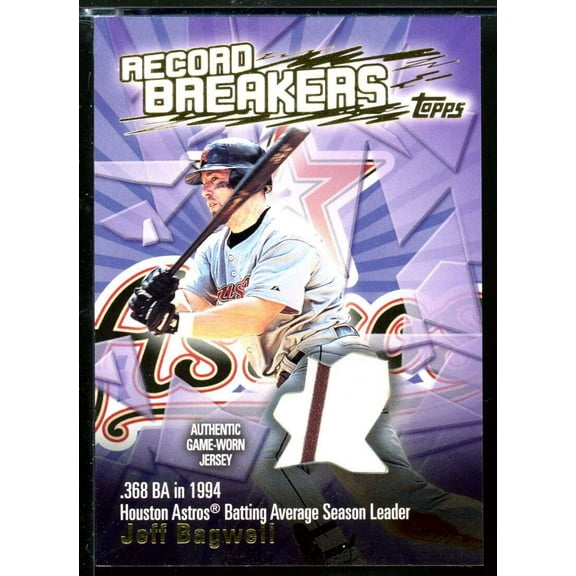 Jeff Bagwell Uni B1 Card 2003 Topps Record Breakers Relics #JB