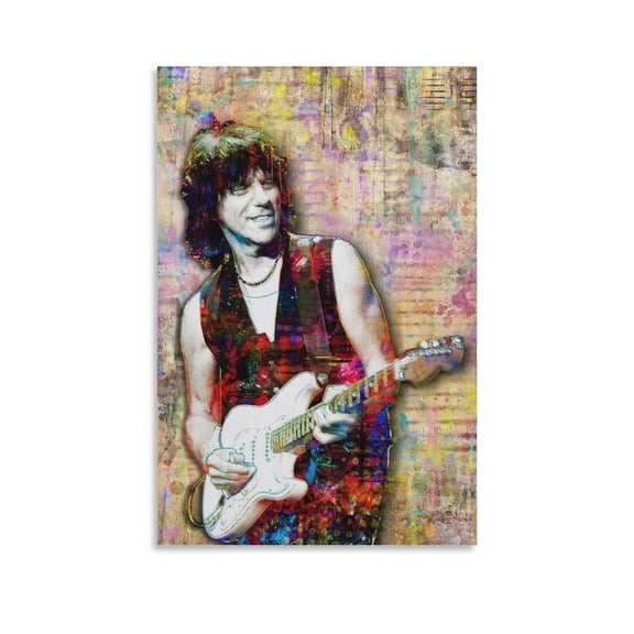 Jeff Beck Poster Canvas Poster Cool Artworks Painting Wall Art Canvas Prints Hanging Picture Home Decor Posters Gift 12x18inch(30x45cm)