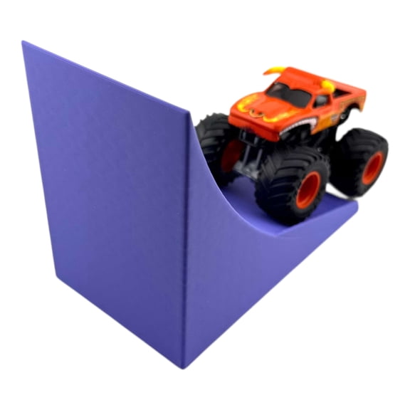 Jeff Did It - Compatible with Hot Wheels Monster Truck / Car - Free Style 2 Lanes Wide - Purple Landing Ramp 1:64 Scale - Anti-Slip Rubber Feet