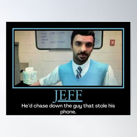 Jeff- Dod Cyber Awareness Training Demotivational Poster Poster Wall Art, Modern Wall Decor For Living Room Bedroom, 24x36 UNFRAMED