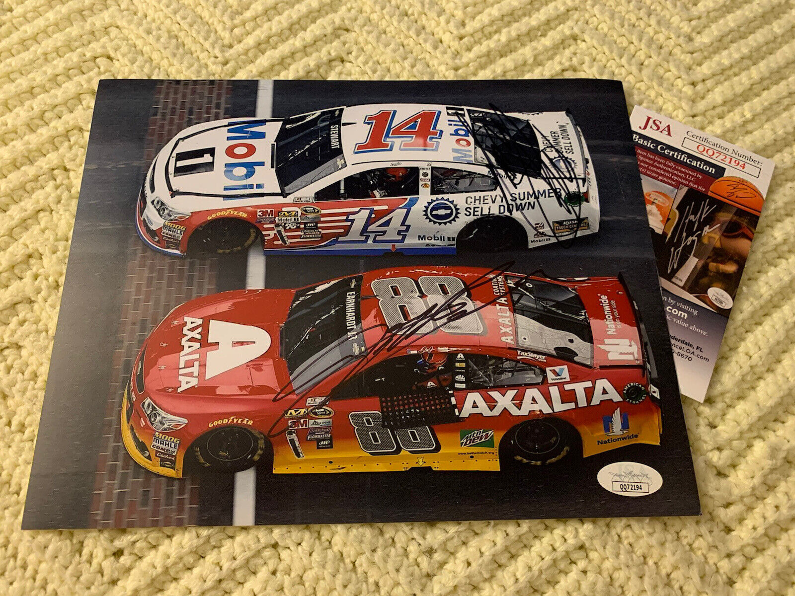 Jeff Gordon & Tony Stewart NASCAR Signed 8 X 10 Photo JSA Authenticated