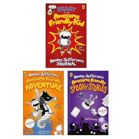 Jeff Kinneys Diary of a Wimpy Kid Awesome Friendly 3-Book Set  Wimpy Kid, Rodrick Rules & The Last Straw