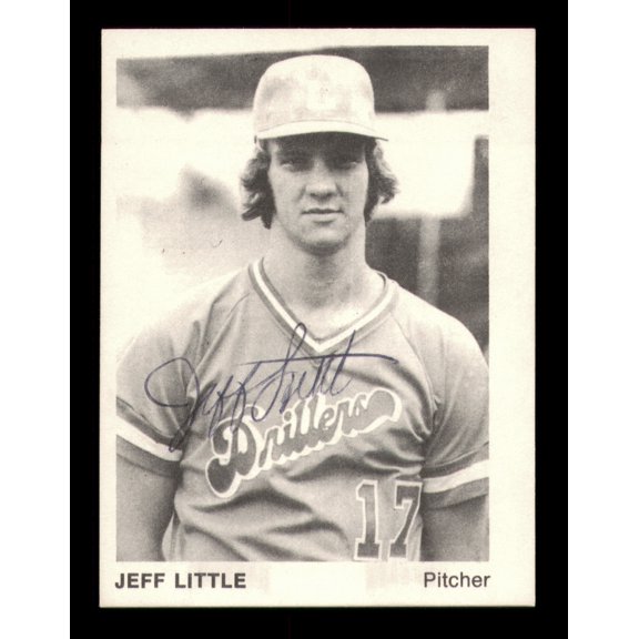 Jeff Little Autographed 1975 TCMA Rookie Card #19 Lafayette Drillers SKU #231516