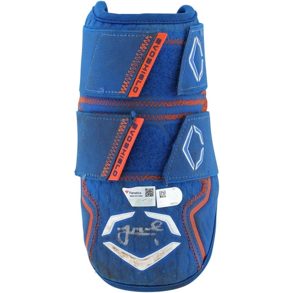 Jeff McNeil New York Mets Autographed Game-Used Blue Evoshield Elbow Guard from the 2023 MLB Season - Fanatics Authentic Certified