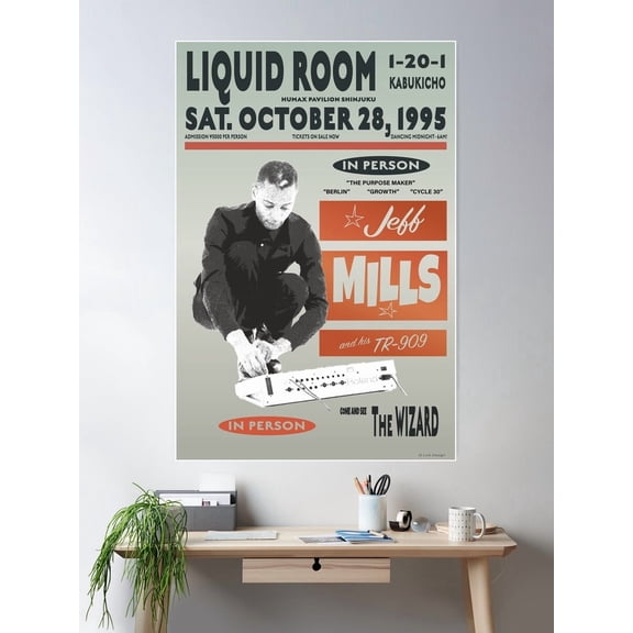 Jeff Mills Live At The Liquid Rooms Poster Uncreased Poster Wall Art, Modern Wall Decor For Living Room Bedroom, 8x12 UNFRAMED