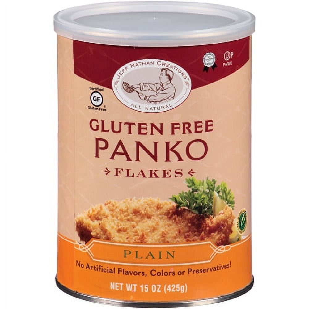 Jeff Nathan Creations Plain Gluten Free Panko Flakes, 15 oz, (Pack of 12)