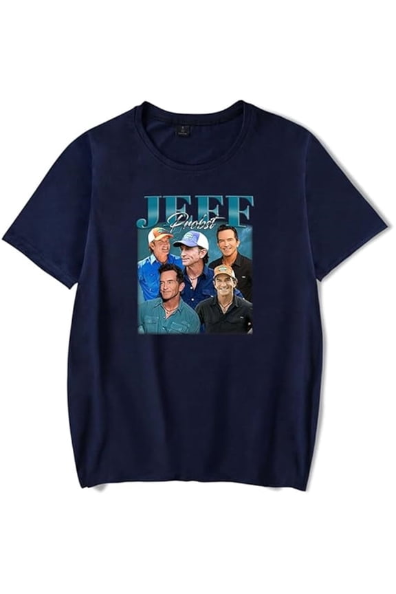 Jeff Probst Merch T-shirt - Vintage 90s Print Casual Short Sleeves Unisex Street Tops