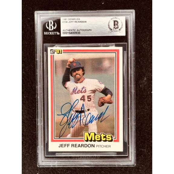 Jeff Reardon autographed New York Mets 1981 Donruss and Fleer Rookie Cards BAS