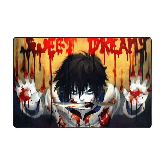 Jeff The Killer Creepypasta Rugs Washable Cover Floor Rug Carpets Bathroom Decorations For Kitchen Bedroom Indoor 36"X24"