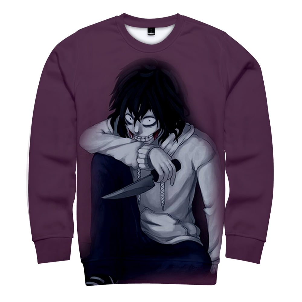 Jeff The Killer Crewneck Fashion Sweatshirt Hip Hop Pullover Cosplay Long Sleeve