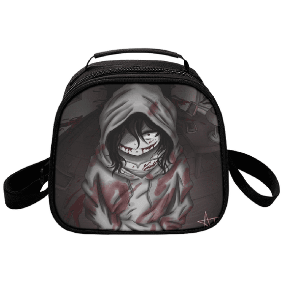 Jeff The Killer Lunch Bag Fashion Crossbody Bag Casual Zip Bag Unique 3D Tote Bag