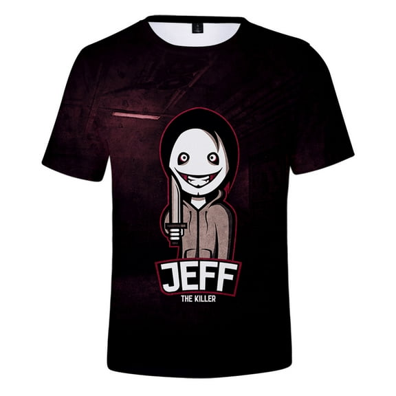 Jeff The Killer T-shirt Hip Hop Short Sleeve Casual Tee for Men Fashion Crewneck