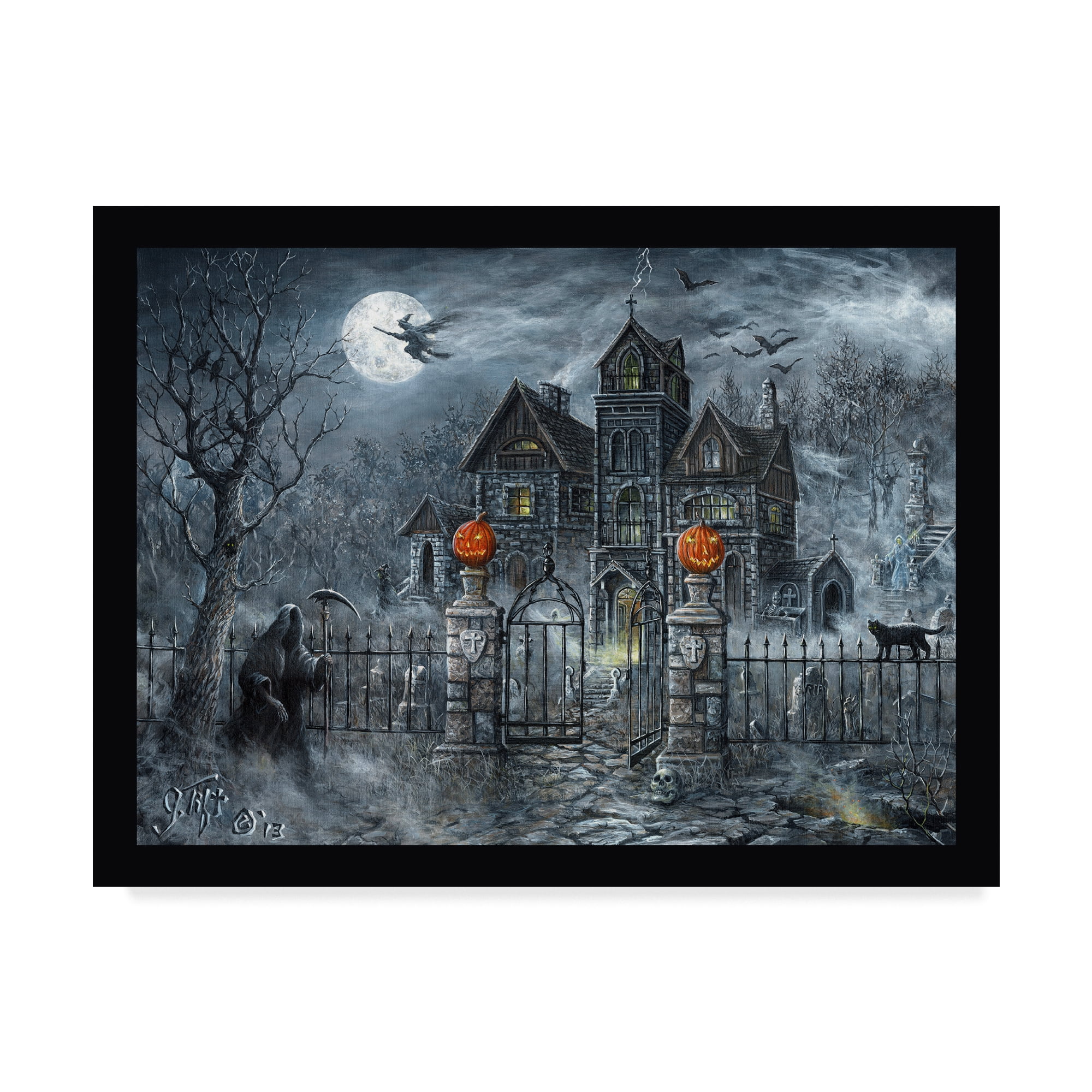 Jeff Tift Haunted Mansion Wrapped Canvas Wall Art
