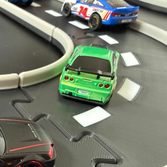 Jeff Did It - nano RC Sq Oval 2 Lane Track Set - 3 Color - Compatible with HPI nano RC's also Hot Wheels, Match Box and 1/64 Scale Cars and Trucks  - Designed and Manufactured in the USA!