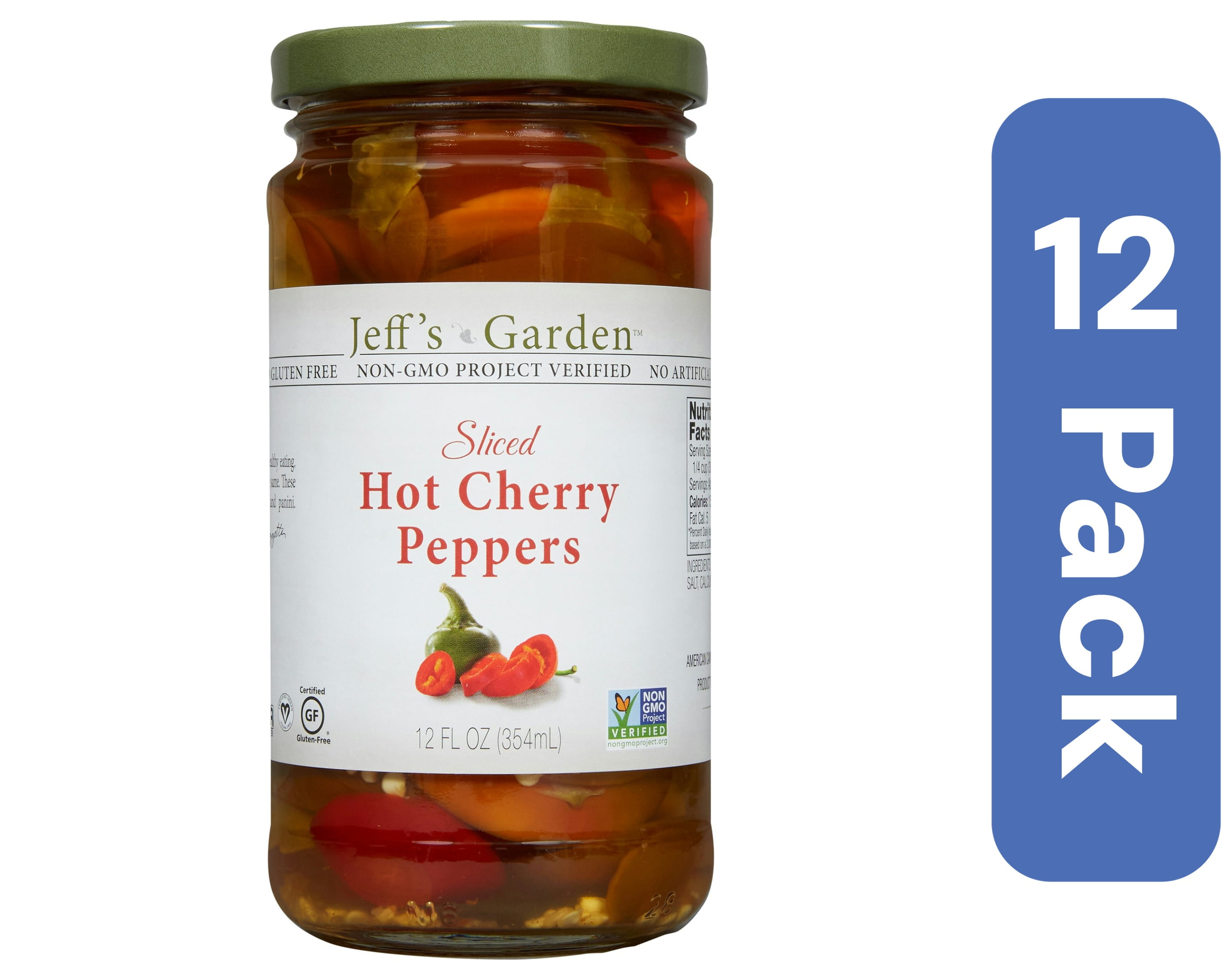 Jeff's Garden Hot Cherry Pepper Slices 12 oz (Pack of 12) - Walmart.com