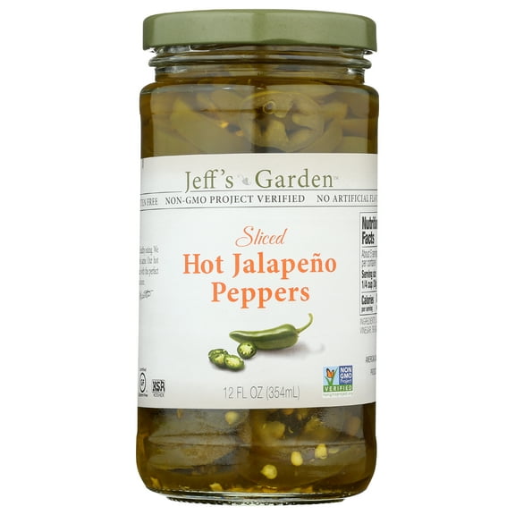 (Pack of 6), Jeffs Garden Sliced Hot Jalapeo Peppers, 12 fl oz