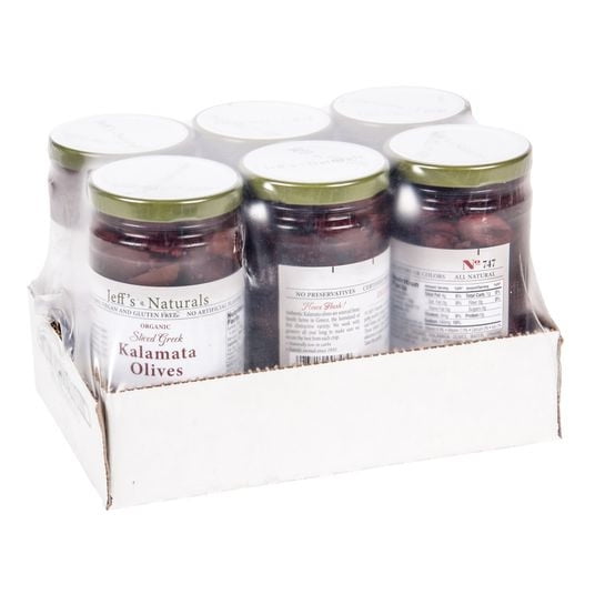Jeff's Garden Kalamata Olives, Sliced, Organic-6 x 7 oz