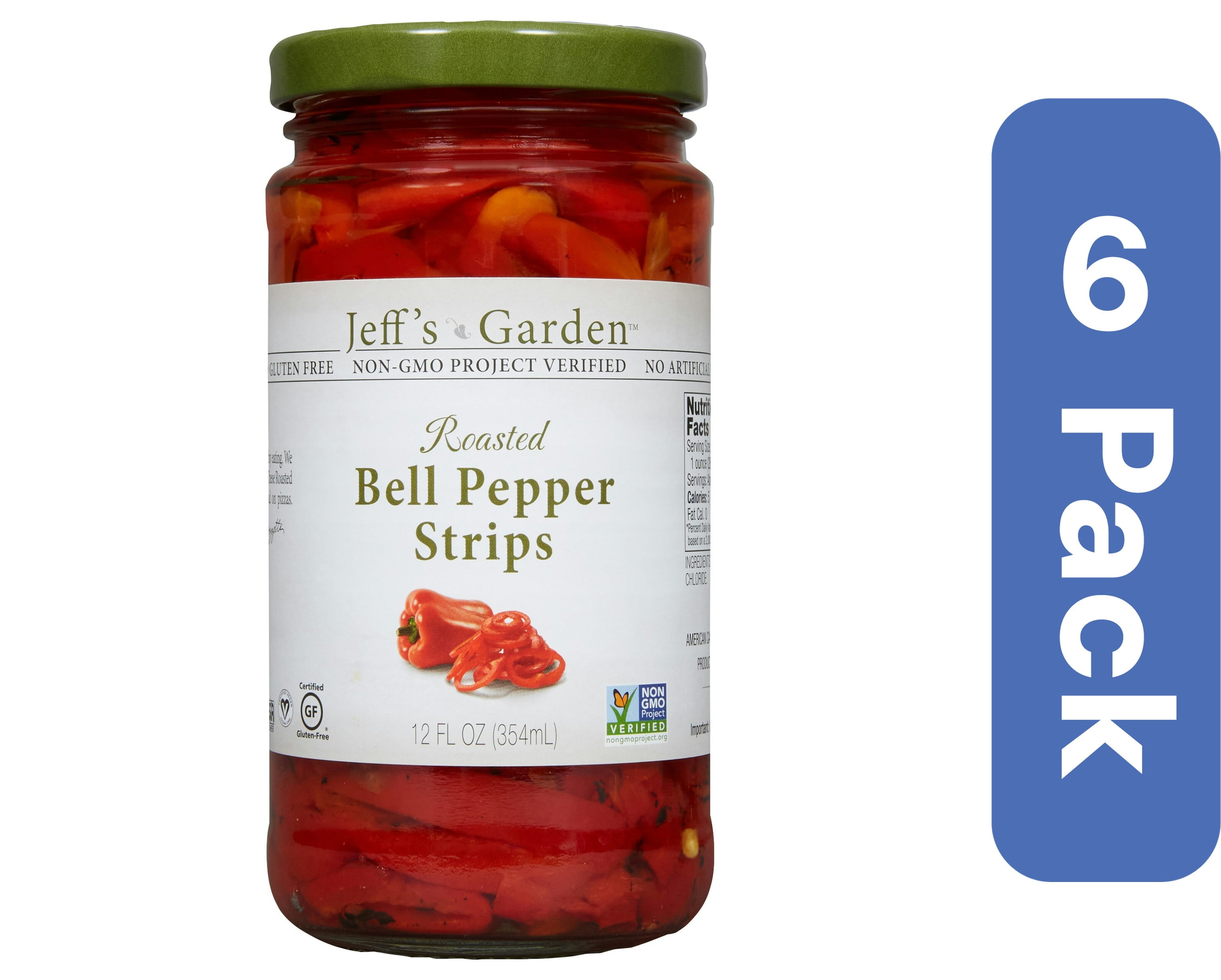 Jeff's Garden Roasted Bell Pepper Strips 12 oz (Pack Of 6)