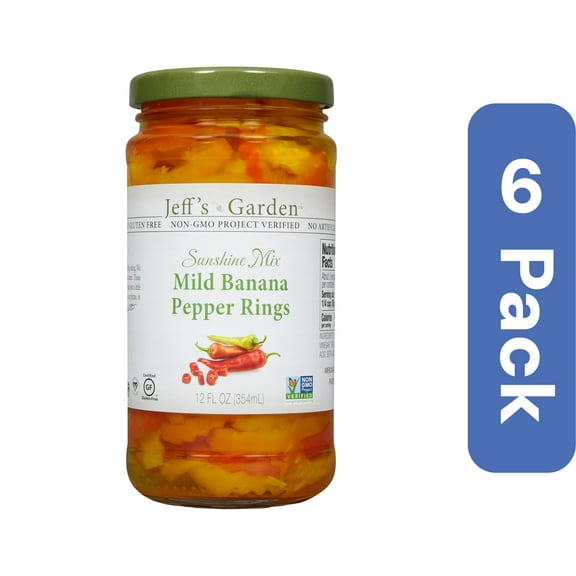 Jeff's Garden Sliced Mild Banana Peppers 12 fl oz (Pack Of 6)