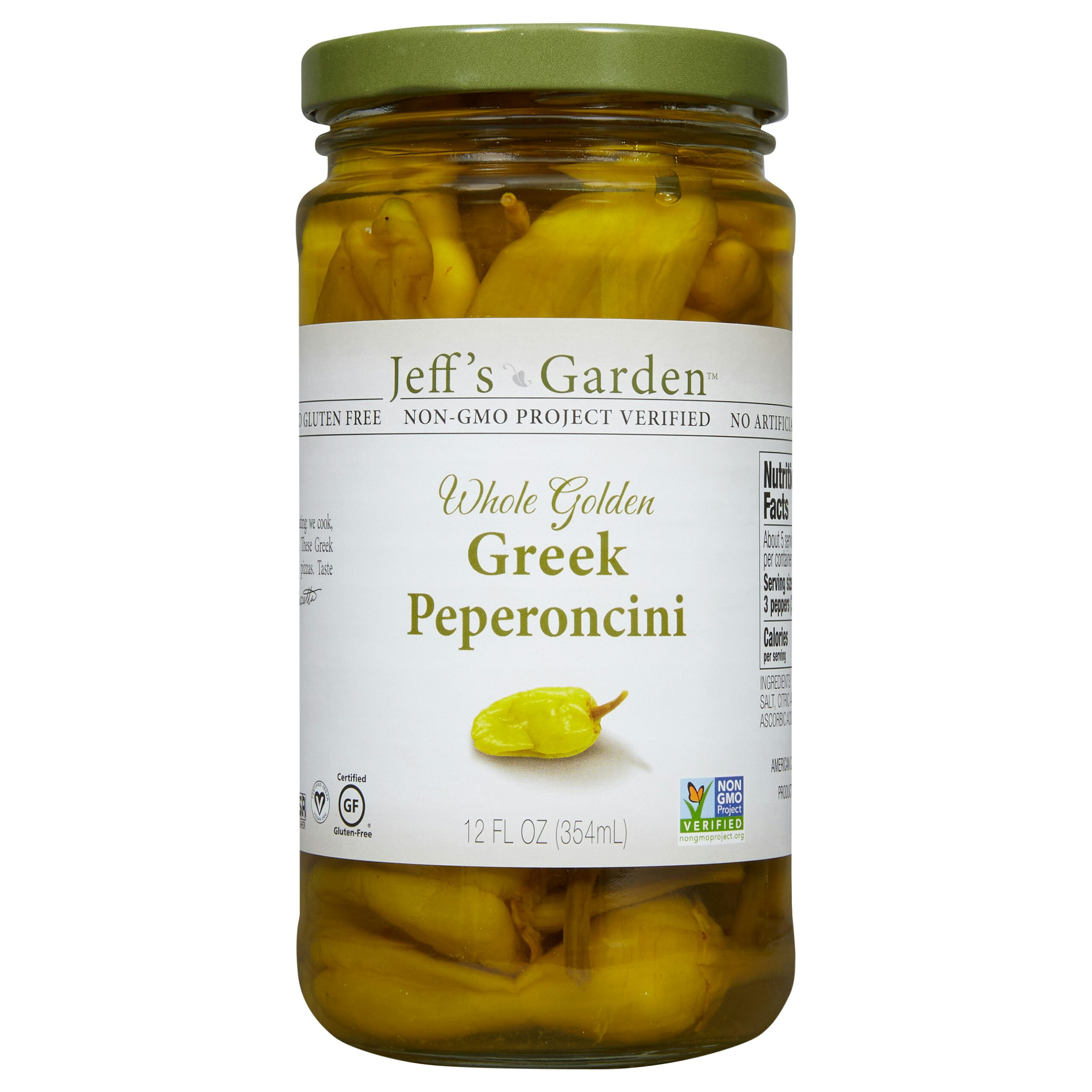 Jeff's Garden Whole Greek Peppers 12 oz (Pack of 6)
