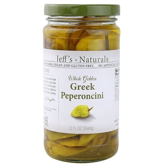 Jeff's Natural Greek Pepperoncini, 12 oz