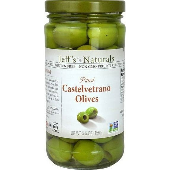 Jeff's Naturals Pitted Castelvetrano Olives 5.5 oz Pack of 3