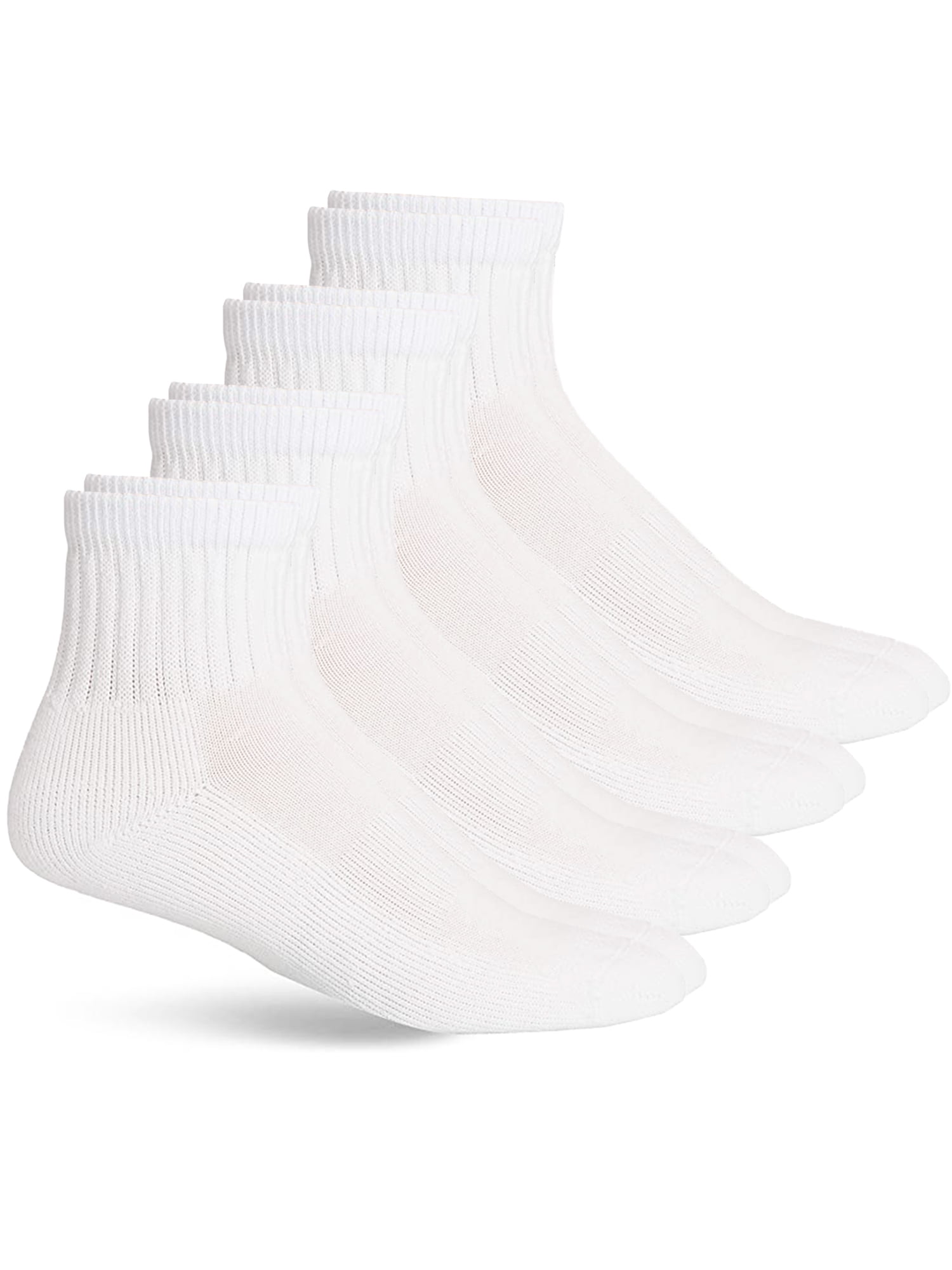 Jefferies, Adult Mens, 4-Pack Moisture Wicking Half Cushion Mid Quarter Socks, Sizes 10-13