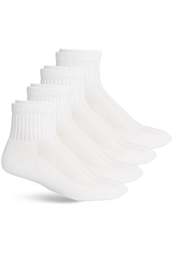 Jefferies, Adult Mens, 4-Pack Moisture Wicking Mid Quarter Socks, Sizes 10-13