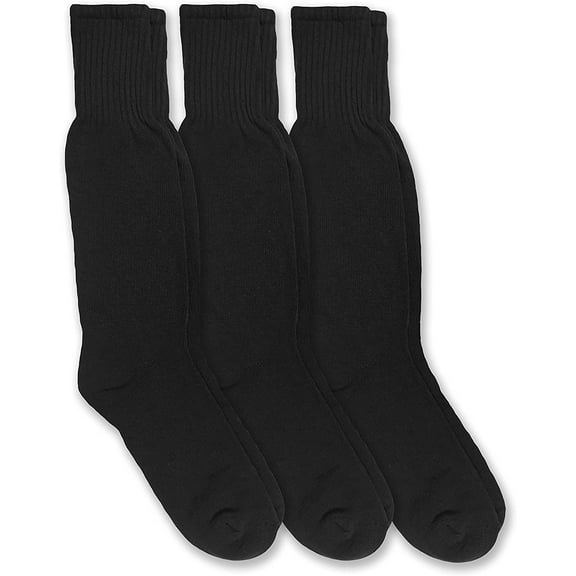 Jefferies Men's Women's Ribbed Cushion Outdoor Crew Boot Socks 3 Pair Pack