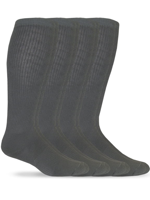 , Adult Mens, 4-Pack Merino Wool Calf Crew Socks, Sizes 10-13