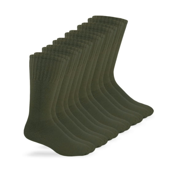 Jefferies Socks, Adult Mens, 6-Pack Rib Top Crew Boot Socks, Sizes 10-13