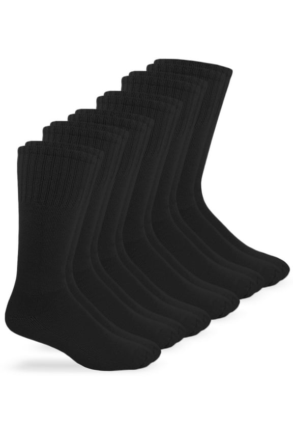 , Adult Mens, 6-Pack Rib Top Crew Boot Socks, Sizes 10-13