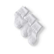 Jefferies Socks Baby Boys and Baby Girls Smooth Toe Cotton Turn Cuff Socks, 3-Pack