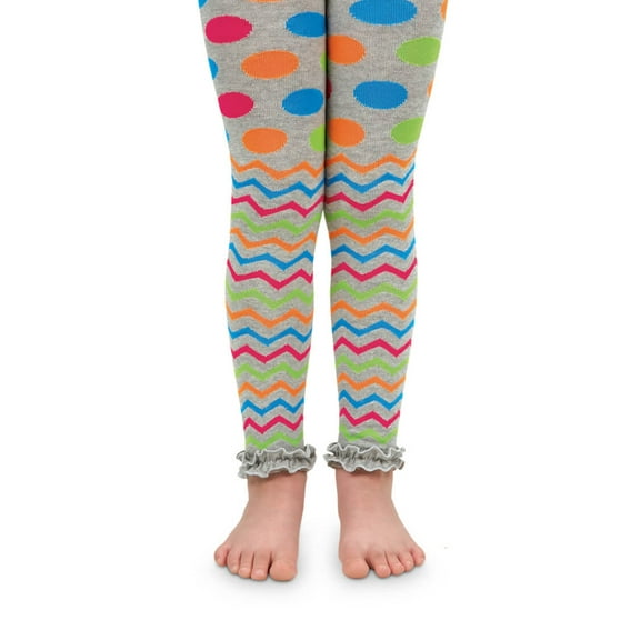 Jefferies Socks Girls Baby Ruffle Stripe Chevron Dot Pattern Cotton Tights 1 Pack