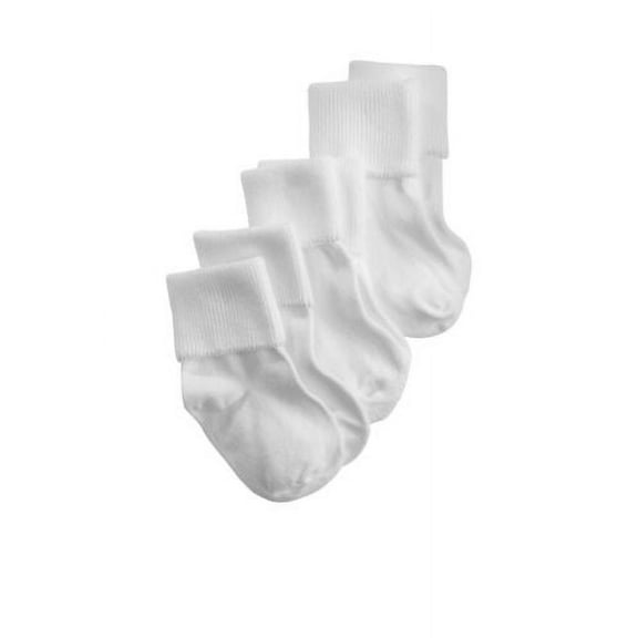 Jefferies Socks Baby Girls Boys Cotton Turn Cuff Solid Color Fold Over Socks, 3-Pack