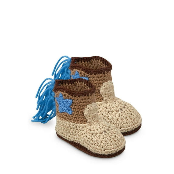Jefferies Socks Baby Girls Boys Socks Hand Crochet Cowboy Boot Crib Shoe Booties, 1 Pair
