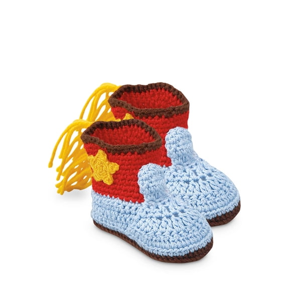 Jefferies Socks Baby Girls Boys Socks Hand Crochet Cowboy Boot Crib Shoe Booties, 1 Pair