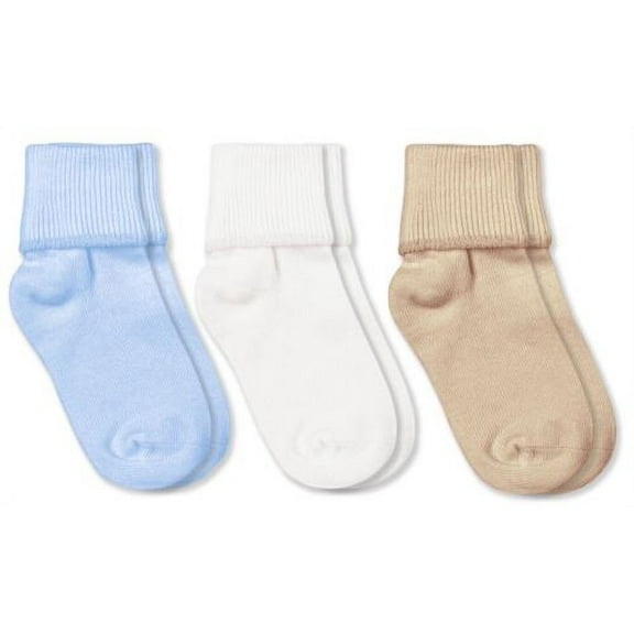 Jefferies Socks Baby Girls Boys Unisex Seamless Cotton Turn Cuff Ankle Socks 3 Pack
