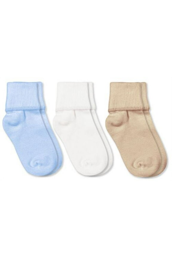 Baby Girls Boys Unisex Seamless Cotton Turn Cuff Ankle Socks 3 Pack