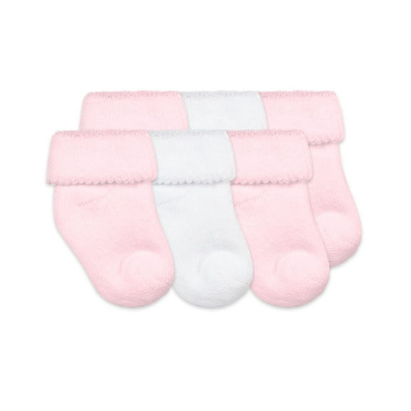 Jefferies Socks Baby Girls Soft Terry Turn Cuff Socks 3 Pair Pack