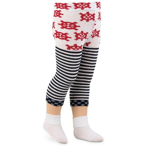Jefferies Socks Baby Girls Toddler Sailor Stripe Crop Tights 1 Pack