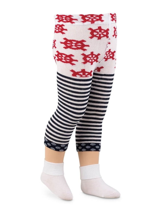 Baby Girls Toddler Sailor Stripe Crop Tights 1 Pack